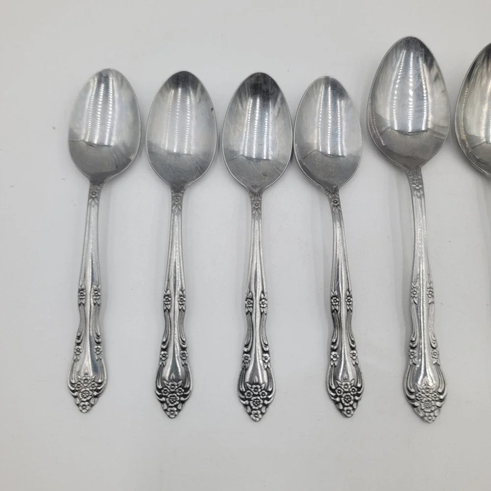 14pc Stanley Roberts Dream Rose Stainless Flatware Set Spoons Fork Knives Korea